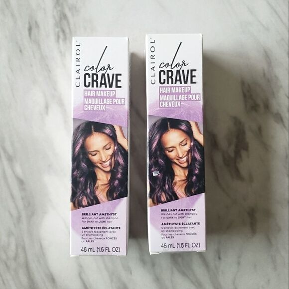 2x Clairol Color Crave Hair Makeup Purple Amethyst NWT - Picture 1 of 4